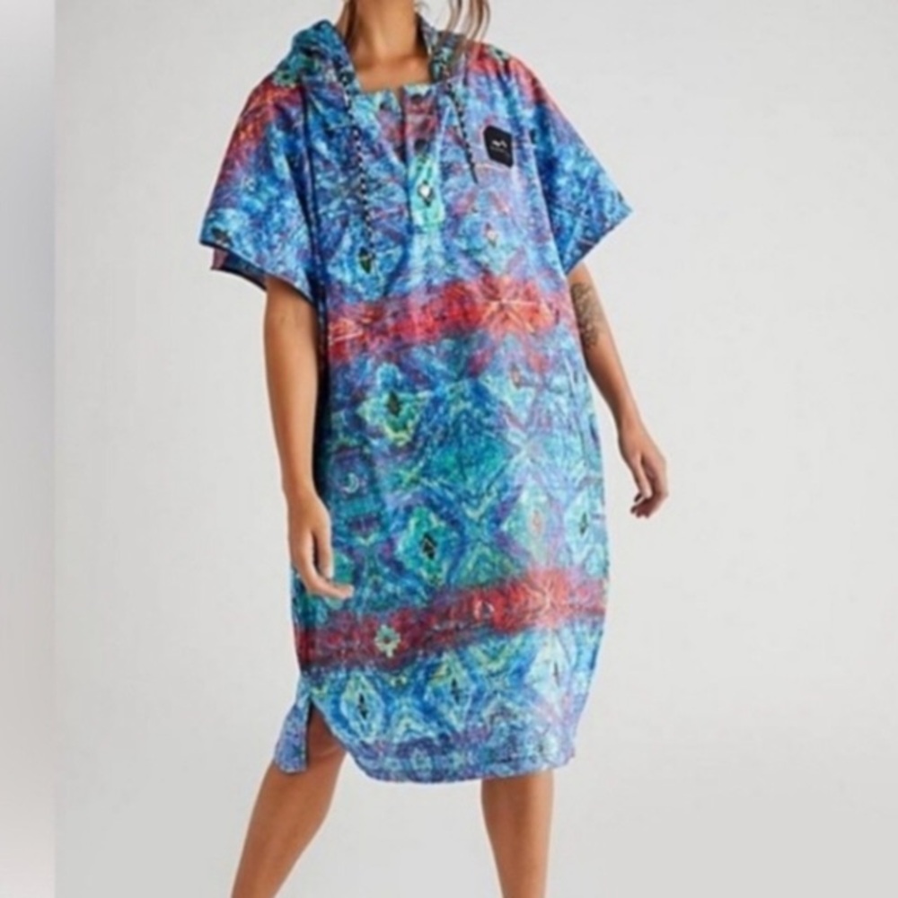 Colorful Hooded Poncho